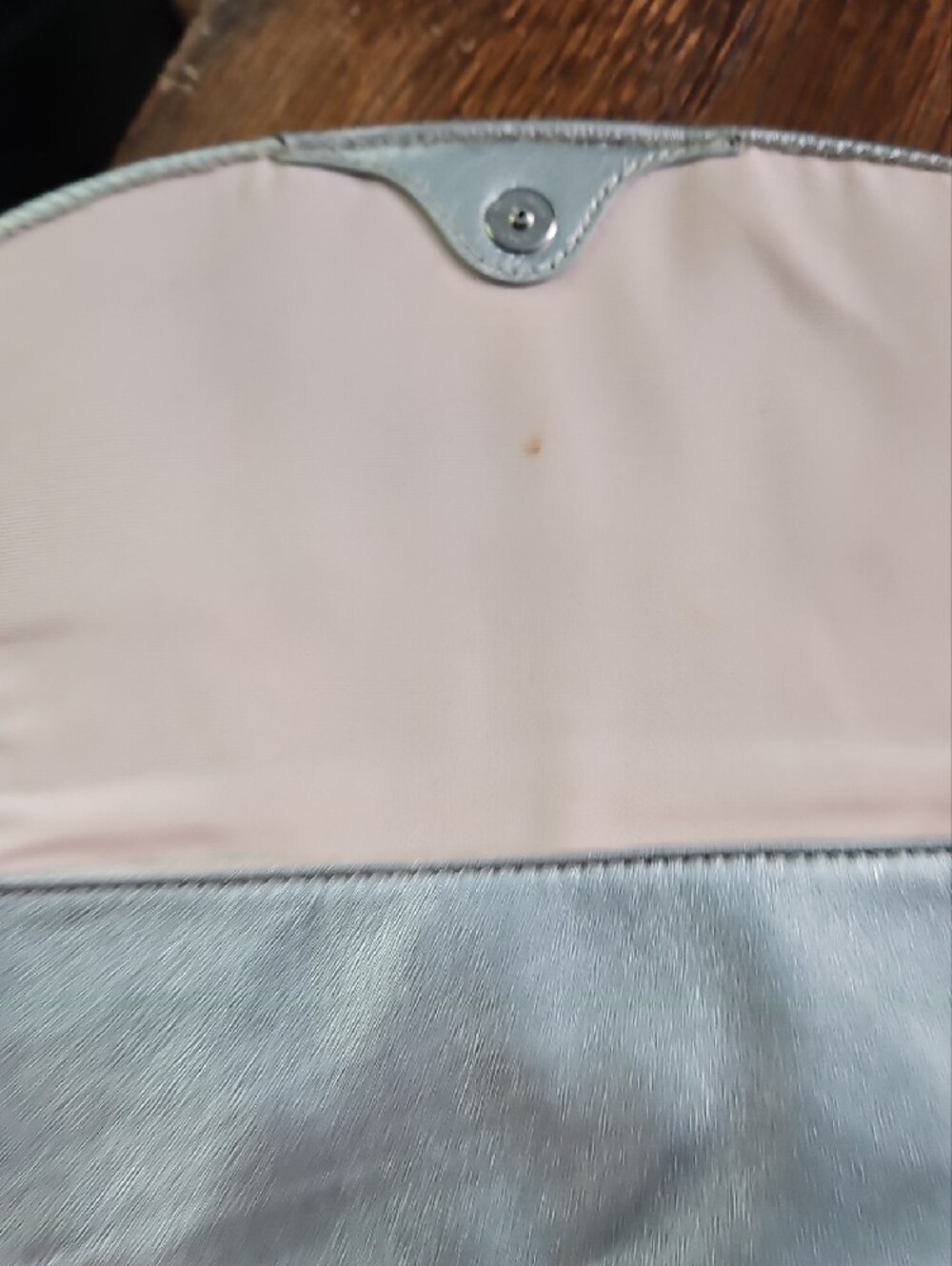 Coach Ashley Pleated Silver Leather Wristlet Clutch - Picture 6 of 13
